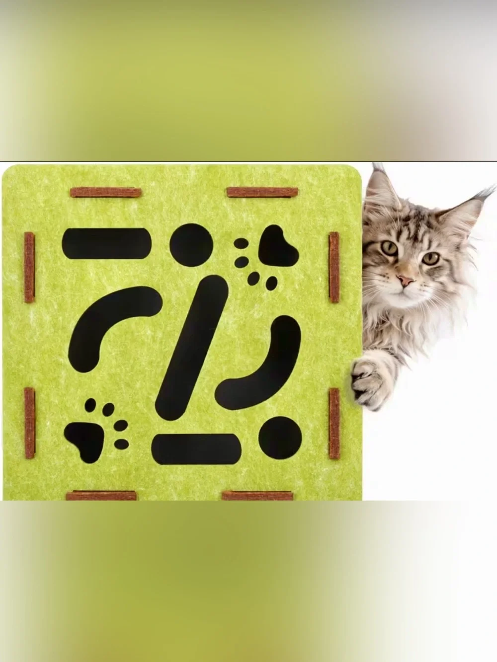 😸 Interactive Felt Puzzle Mat for Cats l - Green